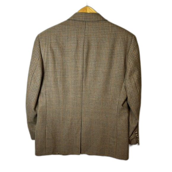 Jos. A. Bank Tan Gray Wine Houndstooth Check Wool 2 Button Sports Coat Size 46R - Picture 7 of 16
